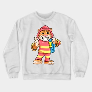 Tiger as a firefighter with a hose Crewneck Sweatshirt